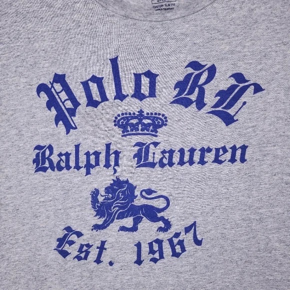 POLO RALPH LAUREN Women’s Grey Lion Crest Slim Fit T-Shirt Women’s Size XL - Picture 3 of 8